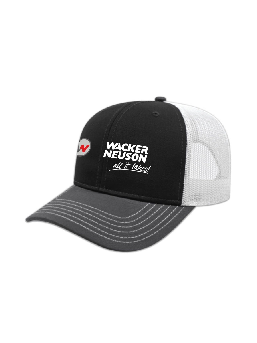 Casquette Wacker Neuson noire, grise et blanche